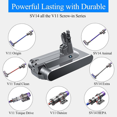 DTK Ersatzakku für Dyson V8 SV10 Akku Staubsauger Absolute, Animal, Fluffy Li-Ionen Batterie Vakuum-