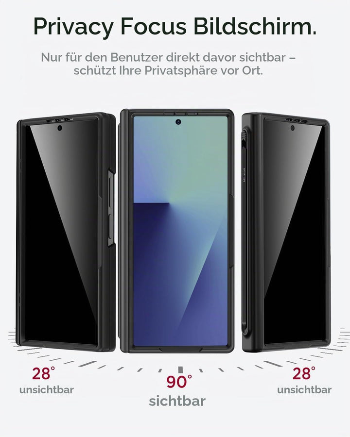 Miimall Magnetisch Hülle Kompatibel mit Samsung Galaxy Z Fold 7 Hülle mit S-Pen &amp;Stifthalter, [Anti-