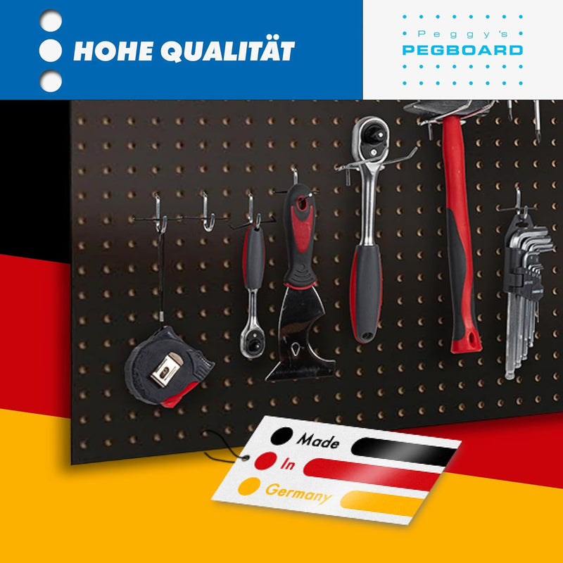 Pegboard 1 St. Werkzeugwand aus Holz (MDF) 120 x 60 x 0,5 cm - Lochung Ø7 mm Lochabstand 25,4 mm - s