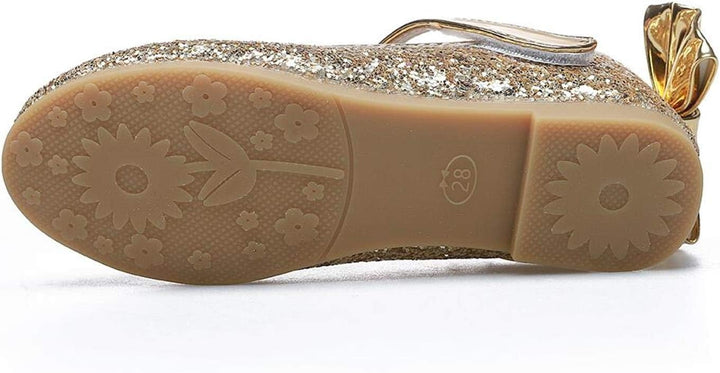 PPXID Mädchen Mary Jane Halbschuhe Glitzer Hochzeitsschuhe Prinzessin Taufschuhe Bequem Ballerinas 3