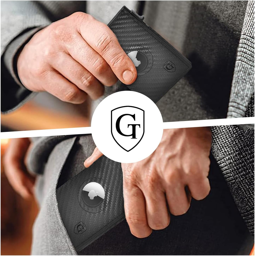 GenTo - AirTag Slim Wallet mit Münzfach - TÜV geprüfter RFID NFC Schutz - Kartenetui Kreditkartenetu