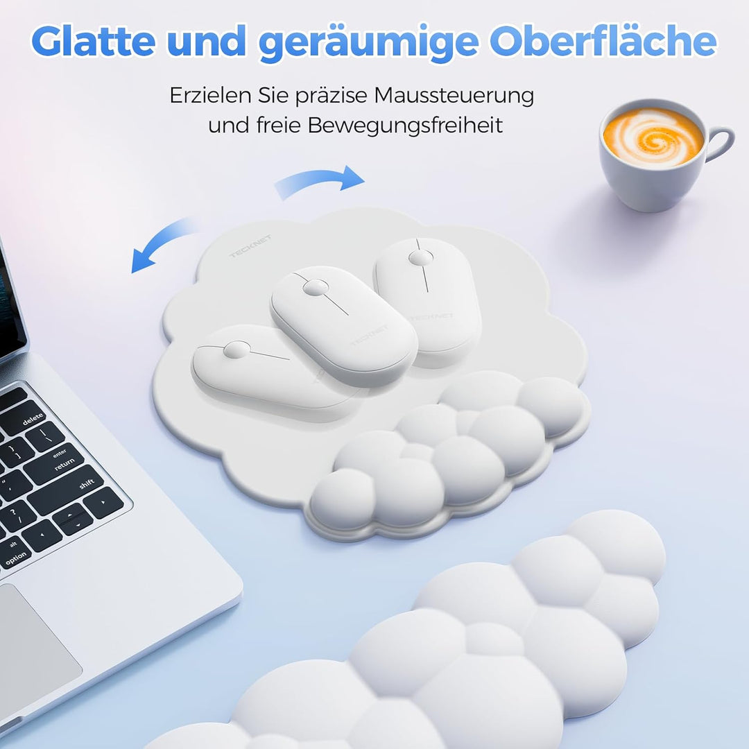 TECKNET Wolke Handballenauflage Tastatur, Mauspad mit Handauflage, Ergonomische Handauflage Tastatur