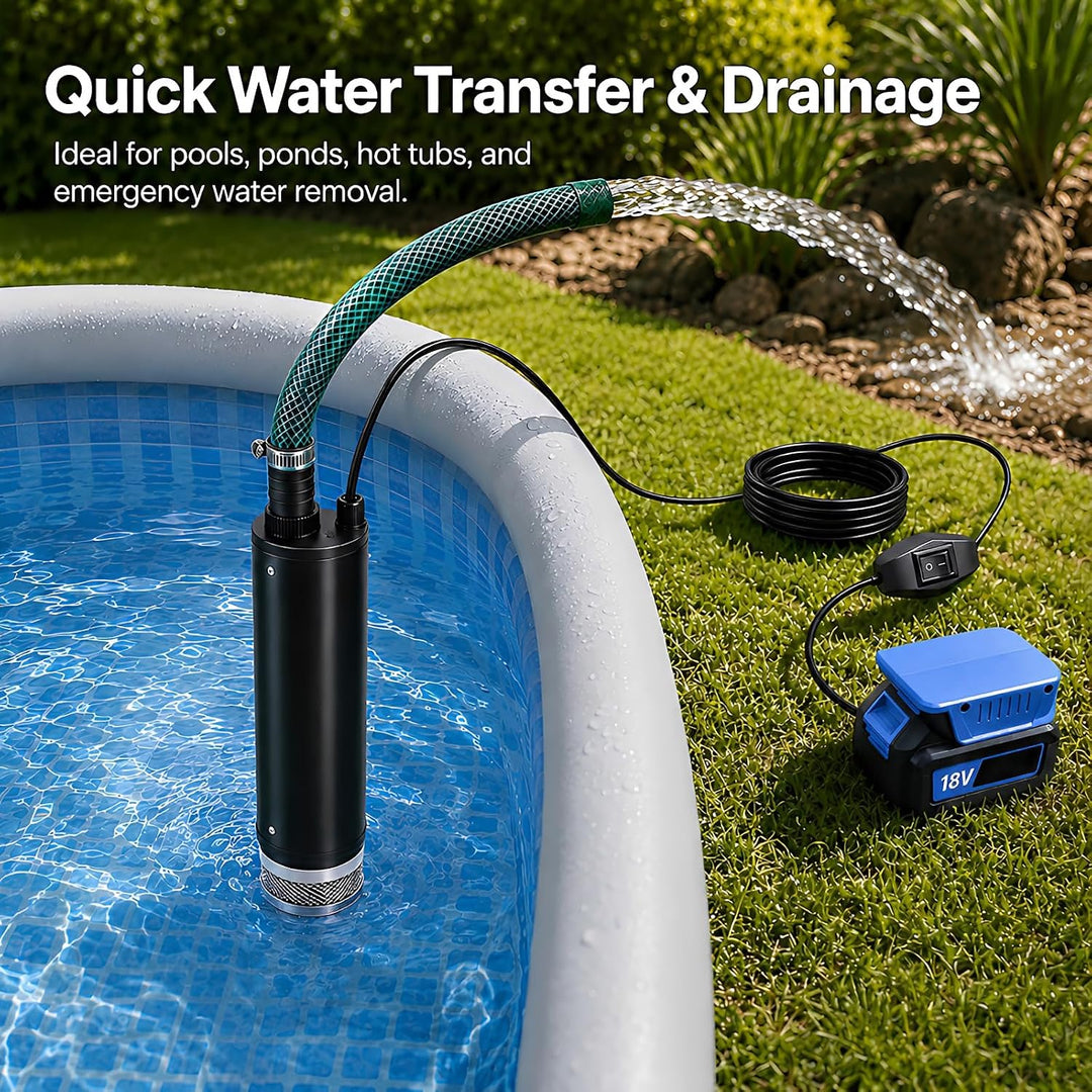Akku Wasserpumpe für Bosch 18V System GBA Akku 30L/min Tragbare | Wasserpumpe & Sumpfpumpe Wasserpum
