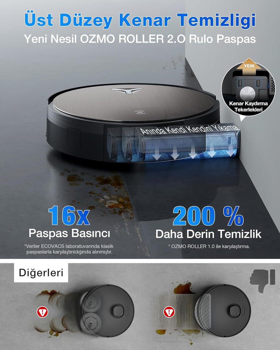 ECOVACS X11 OMNICYCLONE Saugroboter mit Wischfunktion, Blast + 19.500 Pa, ultraschnelles Akkuladen,