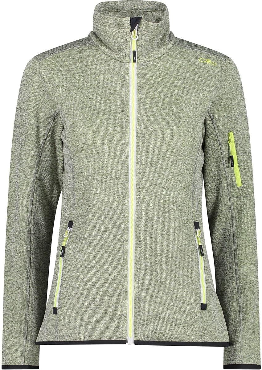CMP Damen Knitted Mesh Jacke Fleecejacke Fleecepullover 42 Zitronenweiss, 42 Zitronenweiß