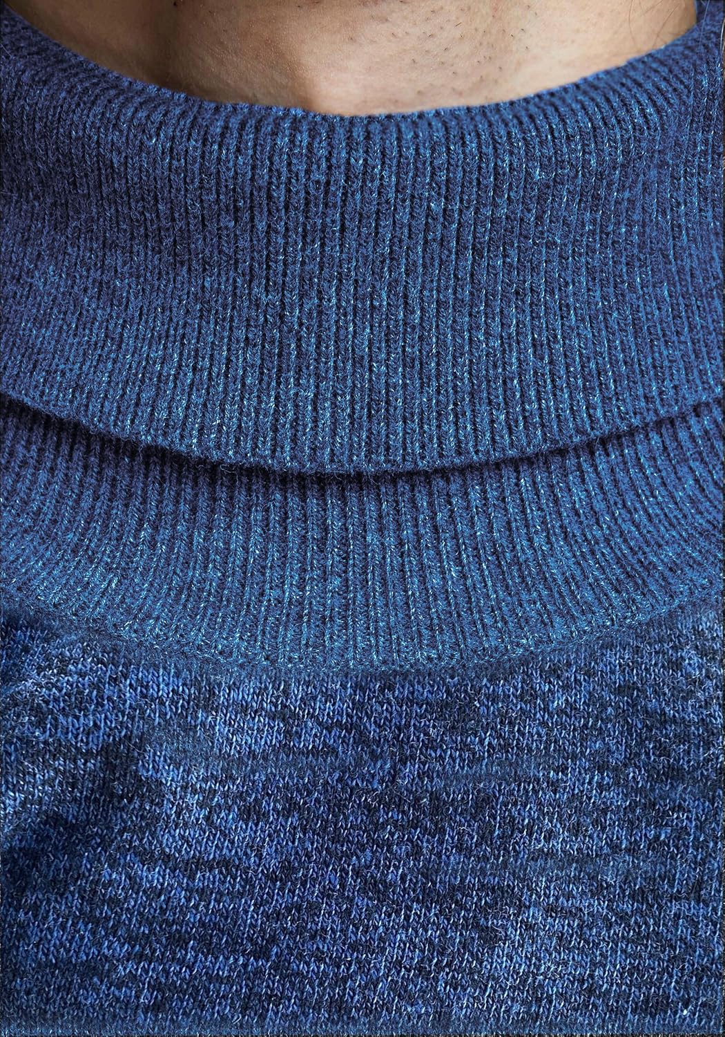 JACK & JONES Emil Knit Roll Neck Jumper S Blau (Insignia Blue/Twisted With Black), S Blau (Insignia