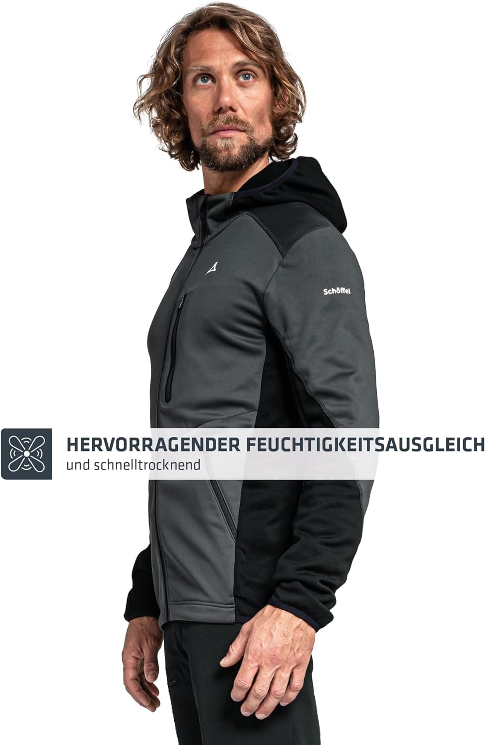 Schöffel Herren Fleece Hoody Lodron M, atmungsaktiver Fleece Pullover mit hoher Bewegungsfreiheit, f