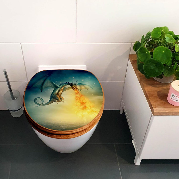 banjado Design WC Sitz Bambus Absenkautomatik 45,8x37,5cm - Toilettendeckel mit Absenkautomatik Holz