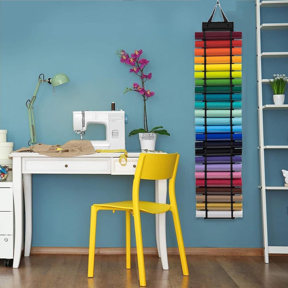 Wnddle Vinyl Rollen Organizer, Vinyl-Aufbewahrungsregal mit 24 Fächern, Vinyl-Rollenhalte, Vinyl Auf