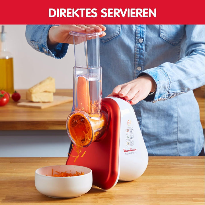 Moulinex DJ756G Fresh Express Plus | Elektrisches Schnitzelwerk | Gemüseschneider | Gemüsehobel | 5
