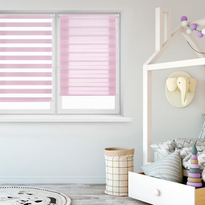 Blindecor - Indus doppelrollo klemmfix ohne bohren - duo rollo klemmfix Rosa - 87 x 180 cm (Breite x