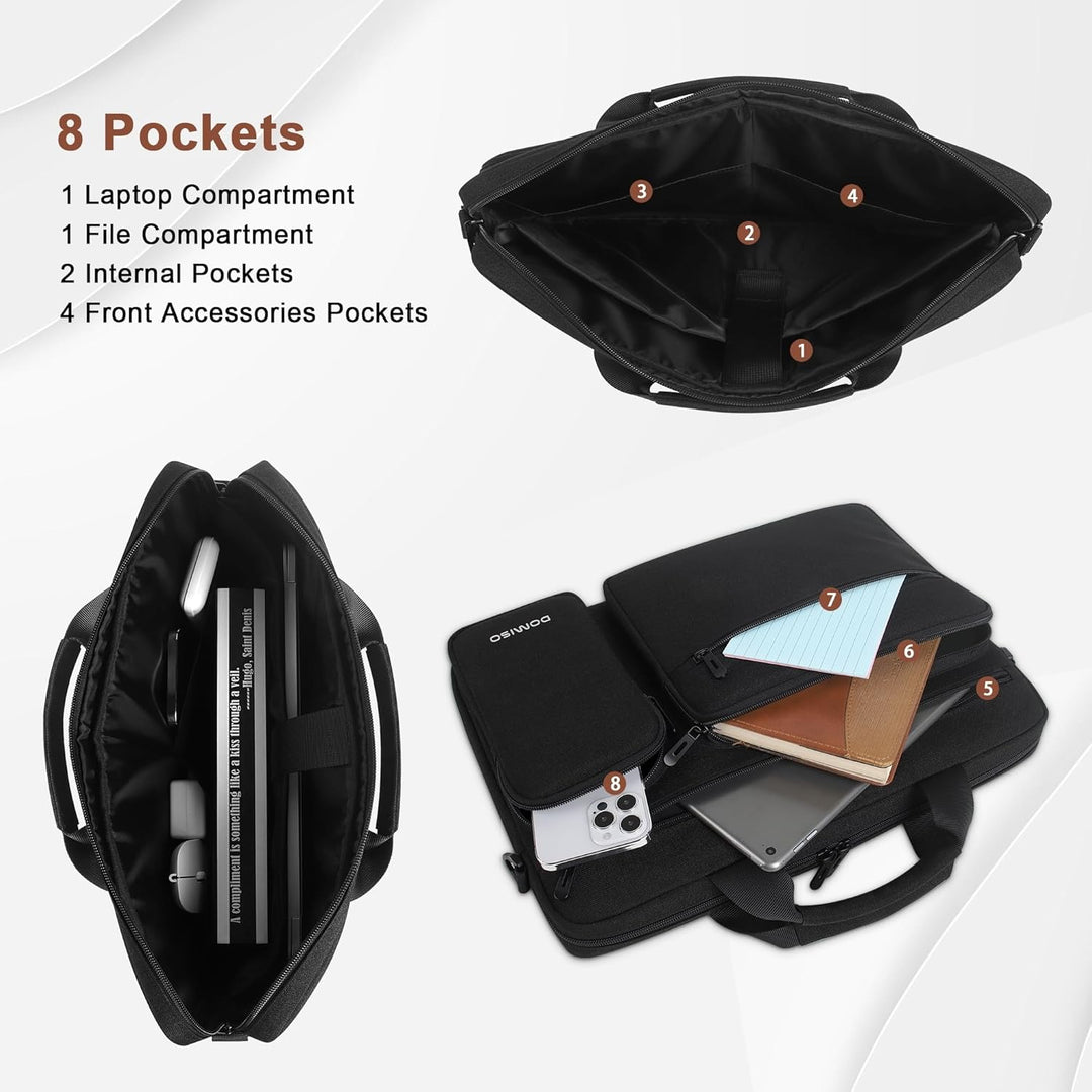 DOMISO Laptoptasche 18 Zoll Wasserabweisend Business Aktentasche Herren Laptop Tasche Schultertasche