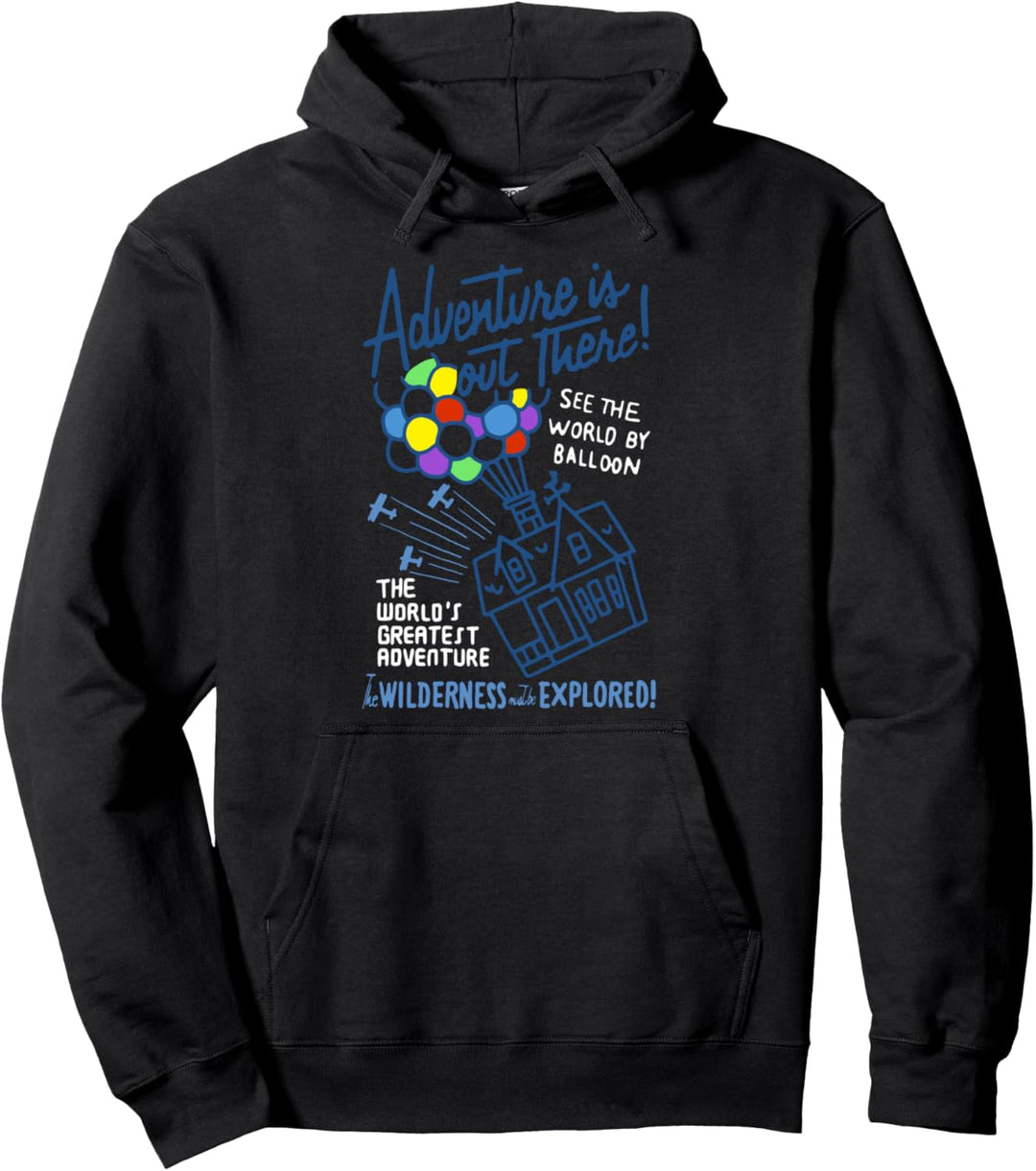Disney Pixar Up House Adventure Is Out There Line Art Pullover Hoodie