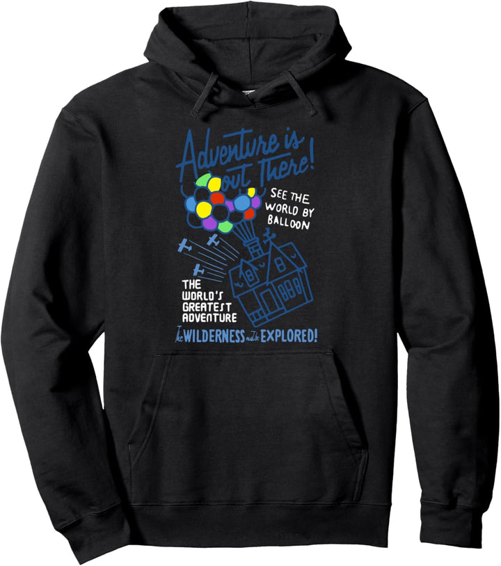 Disney Pixar Up House Adventure Is Out There Line Art Pullover Hoodie