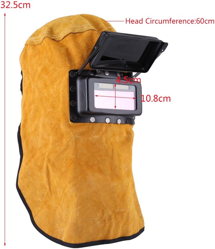 Schweisserhaube mit Auto Verdunkelung Filter Objektiv, Ledermaske Durable Gute Qualität