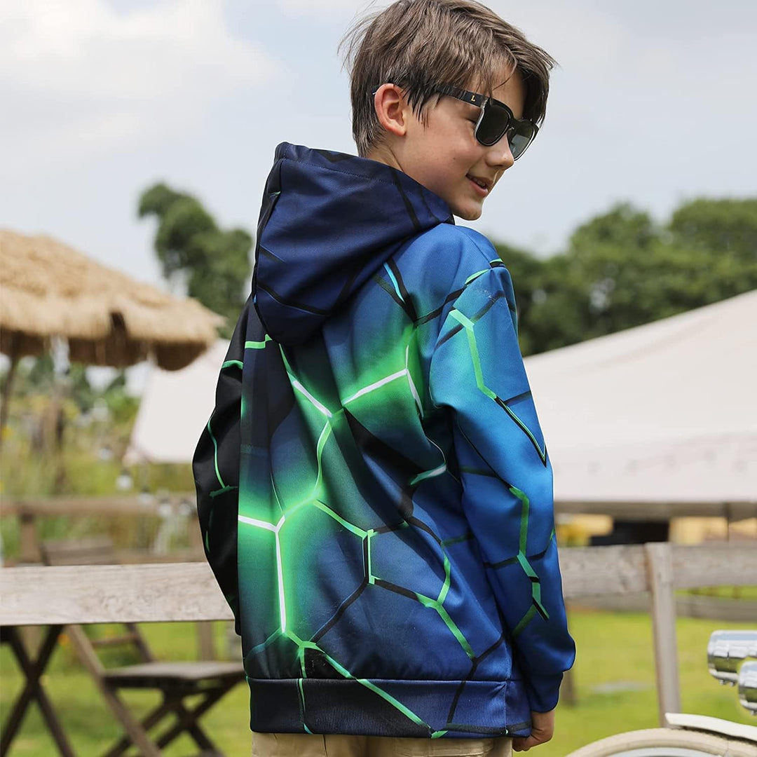 Loveternal Kinder Hoodie 3D Druck Kapuzenpullover Jungen Mädchen Langarm Pullover Mit Taschen 5-13 J