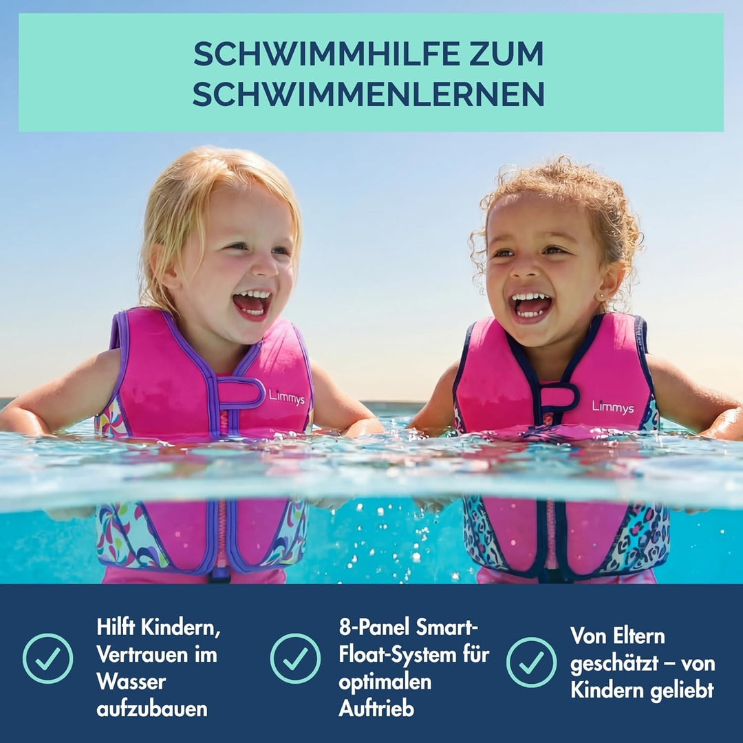 Limmys Premium Schwimmweste für Kinder – Moderne Schwimmhilfe für Jungen, Mädchen und Kleinkinder –