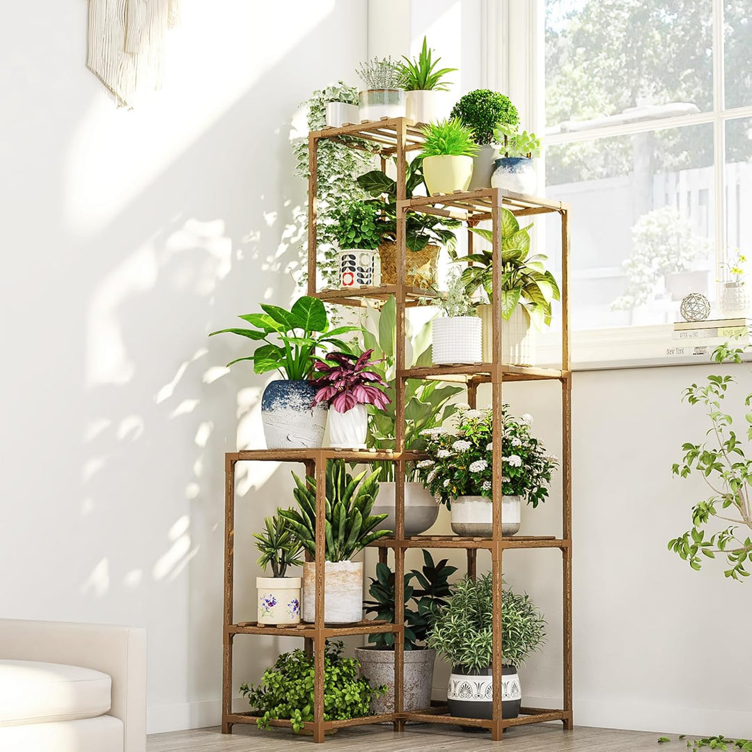 Bamworld Hoher Pflanzenständer Indoor Outdoor Ecke Grosses Regal Pflanzenregale Pflanzenhalter für W