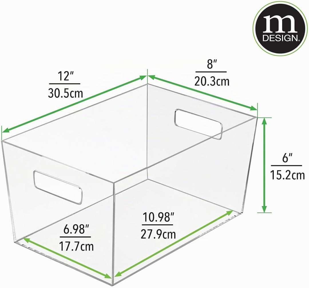 mDesign Aufbewahrungsbox mit Griffen – mittelgrosse Kühlschrankbox zur Lebensmittelaufbewahrung – Ki