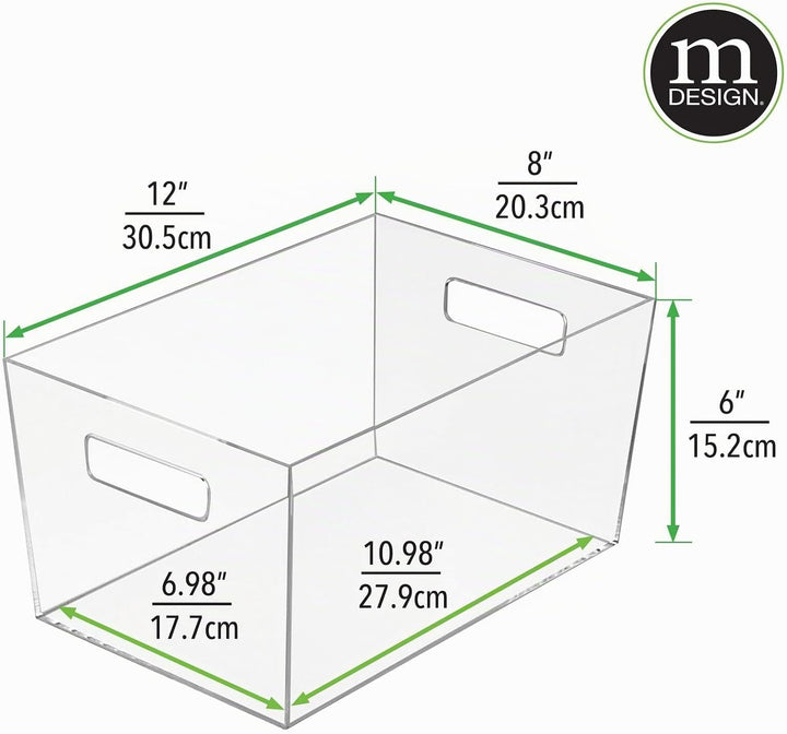 mDesign Aufbewahrungsbox mit Griffen – mittelgrosse Kühlschrankbox zur Lebensmittelaufbewahrung – Ki