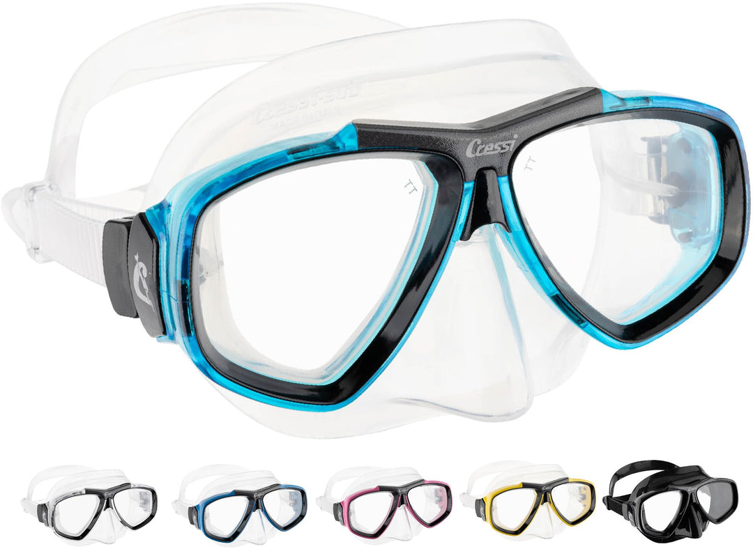 Cressi Focus - Schnorchelmaske, Einstellbar Schnorchelset Erwachsene, Taucherbrille Kinder und Tauch