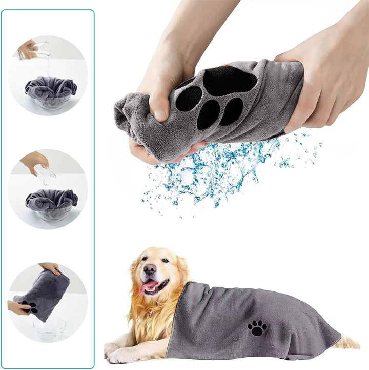 Hundehandtuch Set Extra Saugfähig, 2 Stück Mikrofaser Handtuch Hund Grosse Hunde und Katzen, 70x140c