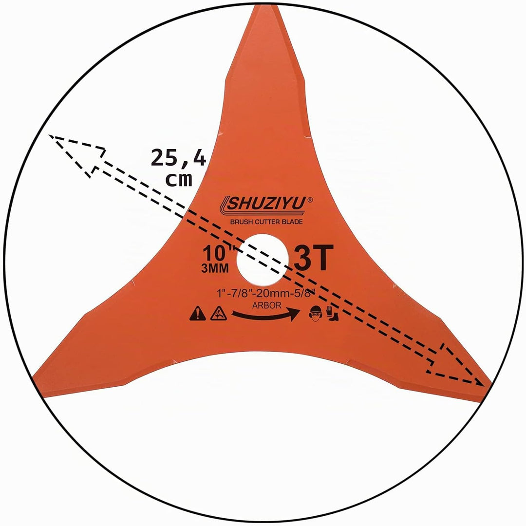 LSHUZIYU 255MMx3MM-3T, 2 Stück, 25.4mm Dorn mit Adapter 22.23-20-16mm, Freischneiderklinge, Freischn