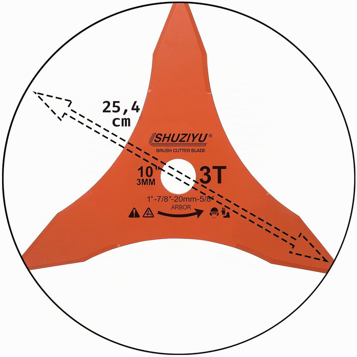 LSHUZIYU 255MMx3MM-3T, 2 Stück, 25.4mm Dorn mit Adapter 22.23-20-16mm, Freischneiderklinge, Freischn