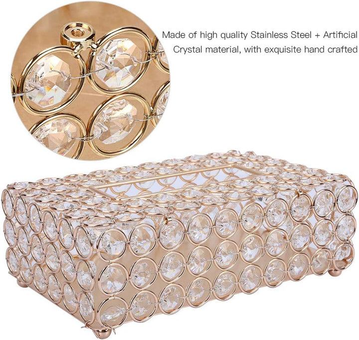 Dekorative Kristall Tissue Box, Rechteckige Tisch Taschentuchhalter Abdeckung Komestikbox Taschentuc