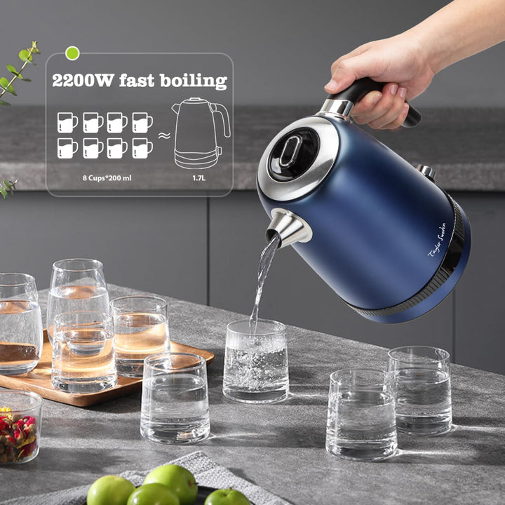 Taylor Swoden Sinbad-1.7L Wasserkocher Edelstahl mit Temperatureinstellung, Warmhaltefunktion, 2200