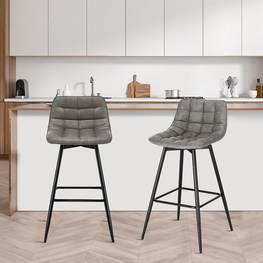 WOLTU Barhocker 2er Set Designer Barstuhl Hocker Tresenhocker Bistrohocker mit Fussstütze Kunstleder
