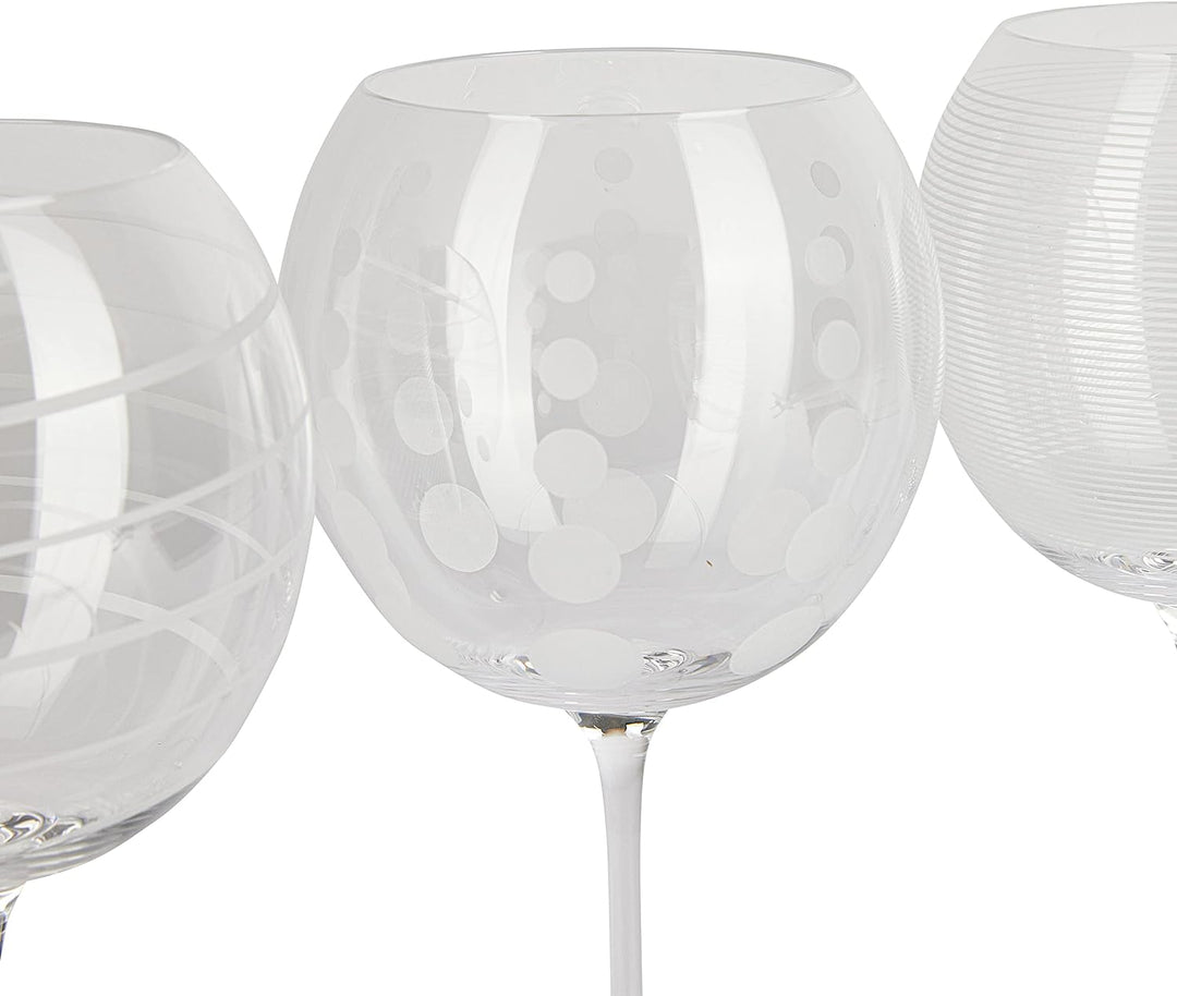 CREATIVE TOPS Mikasa Cheers Ginschwenkgläser aus Kristall, Set mit 4 Ballon, Gin-Gläser Silber, Ball