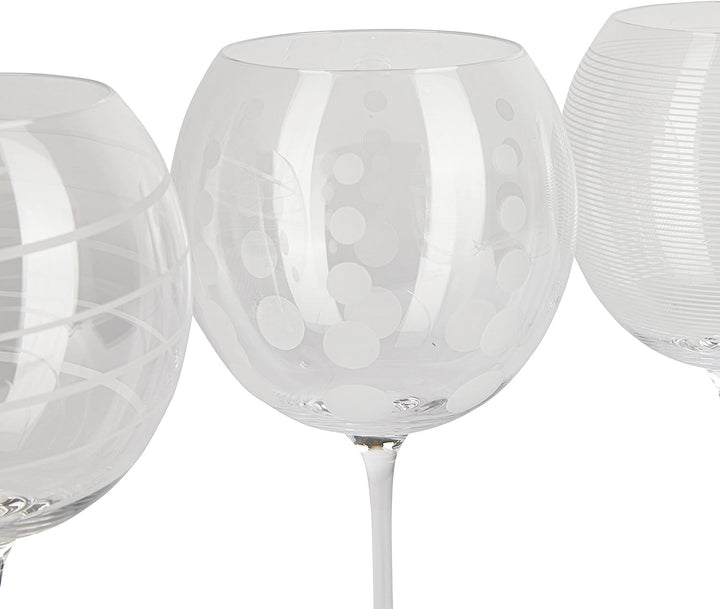 CREATIVE TOPS Mikasa Cheers Ginschwenkgläser aus Kristall, Set mit 4 Ballon, Gin-Gläser Silber, Ball