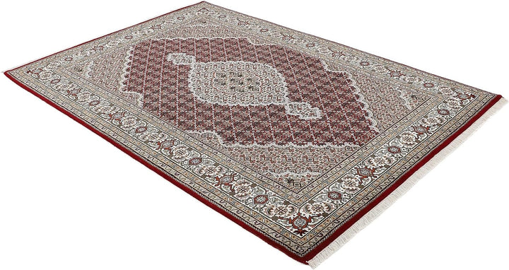 carpetfine Tabriz Mahi Teppich Rot 60x90 cm | Handgeknüpfter Teppich für Wohn- und Schlafzimmer 60x9