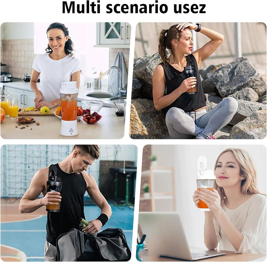 Smoothie Maker to Go, 700ml Tragbarer Mixer, Portable Blender mit 6-Klingen Edelstahl, Mini Mixer fü