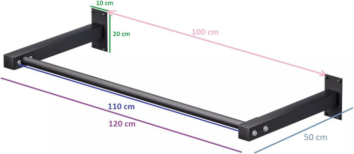 Klimmzugstange Davski Reckstange Klimmzug Stange Turnstange Wand Decke Montage 120 cm