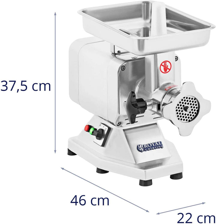 Royal Catering RCFW-120PRO Fleischwolf Wurstmaschine Fleischmaschine (elektrisch, 120kg/h, 850 W, 2