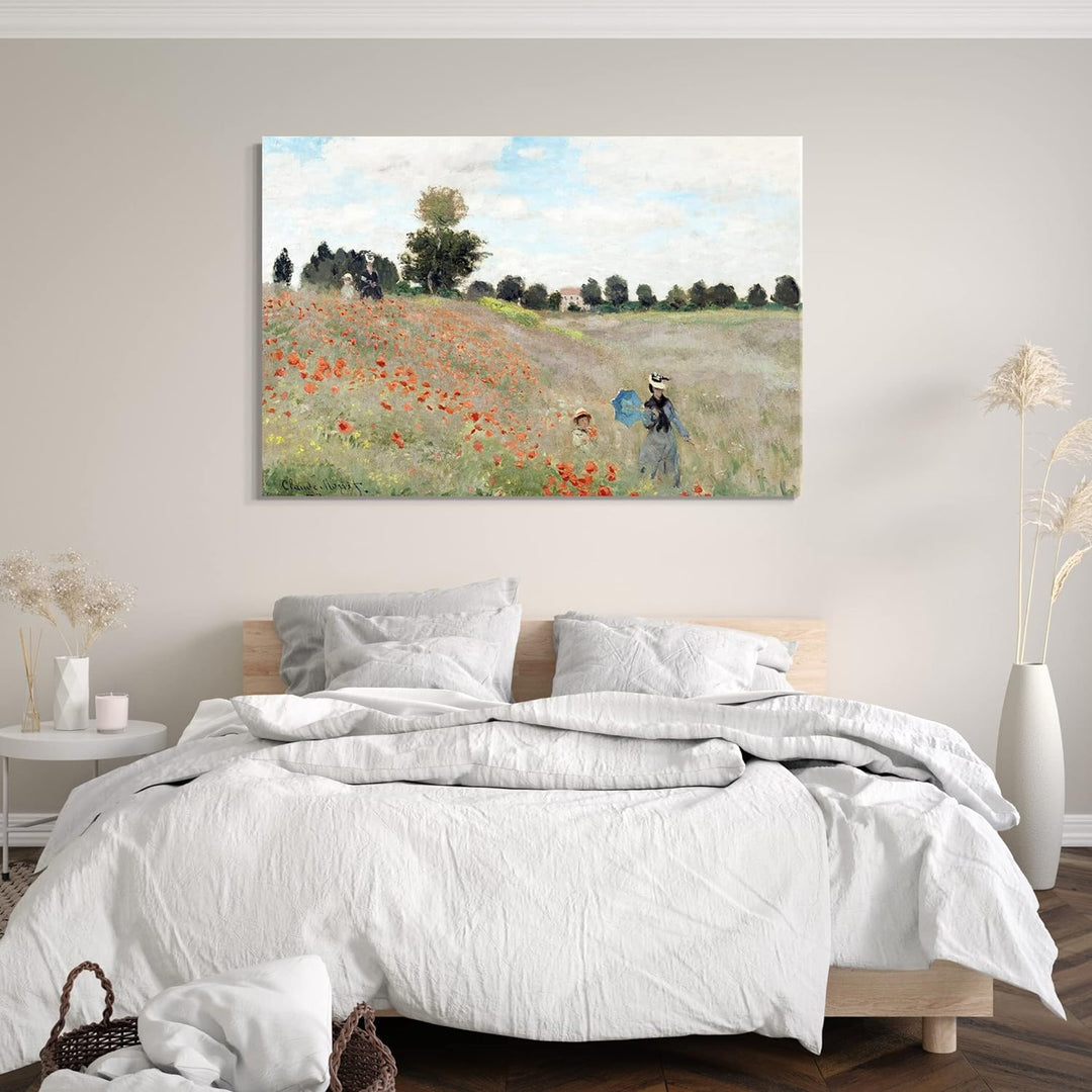 Printed Paintings Leinwand (80x60cm): Claude Monet - Mohnfeld 80x60 cm, 80x60 cm