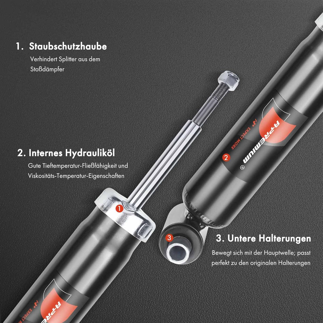 Frankberg 2x Stossdämpfer Gasdruck Vorderachse Kompatibel mit Transporter III 1.6L-2.1L Bus Kasten P