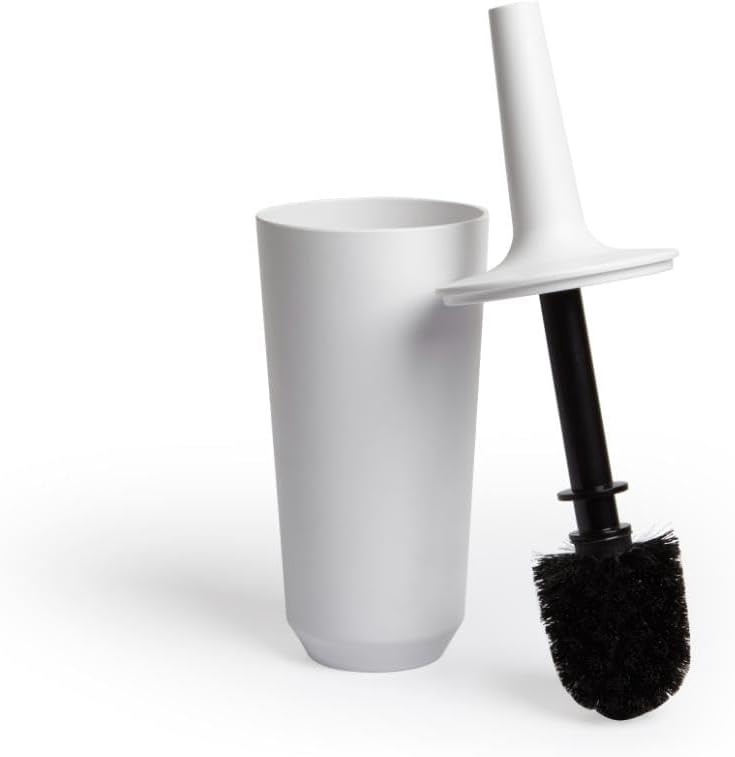 Umbra 1004478-660 Corsa Toilet Brush, WC-Büstenhalter aus Keramik, Weiss Toilettenbürstenhalter Weis