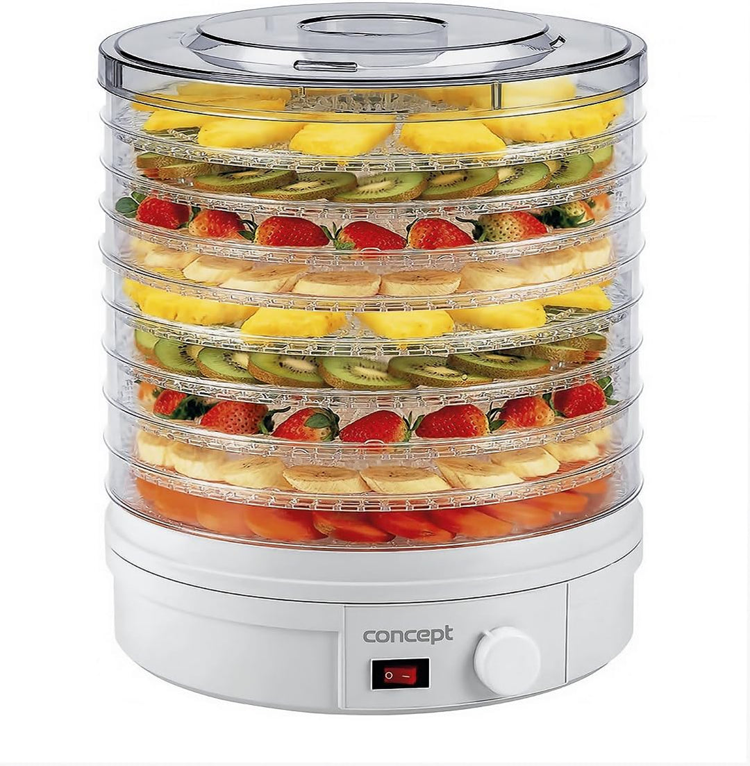 CONCEPT Hausgeräte so1020 Dörrgerät Gobi, 9 Dörr-Einsätze, extra grosse Kapazität, weiss, Gross