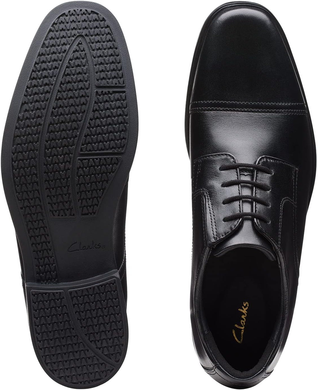 Clarks Herren Howard CapSHOES 40 EU Black Leather, 40 EU Black Leather