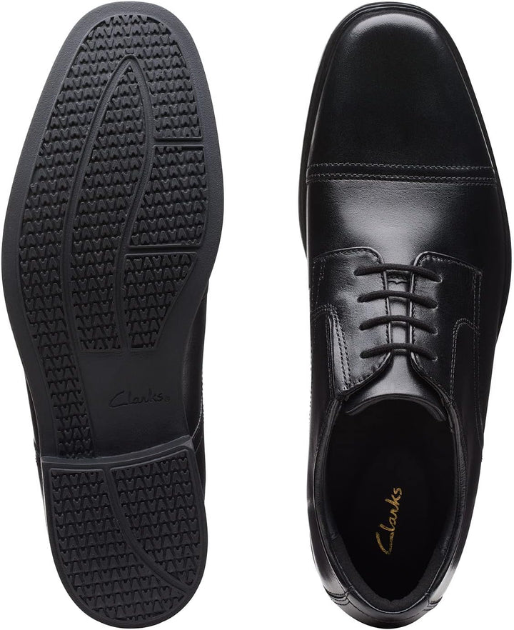 Clarks Herren Howard CapSHOES 40 EU Black Leather, 40 EU Black Leather