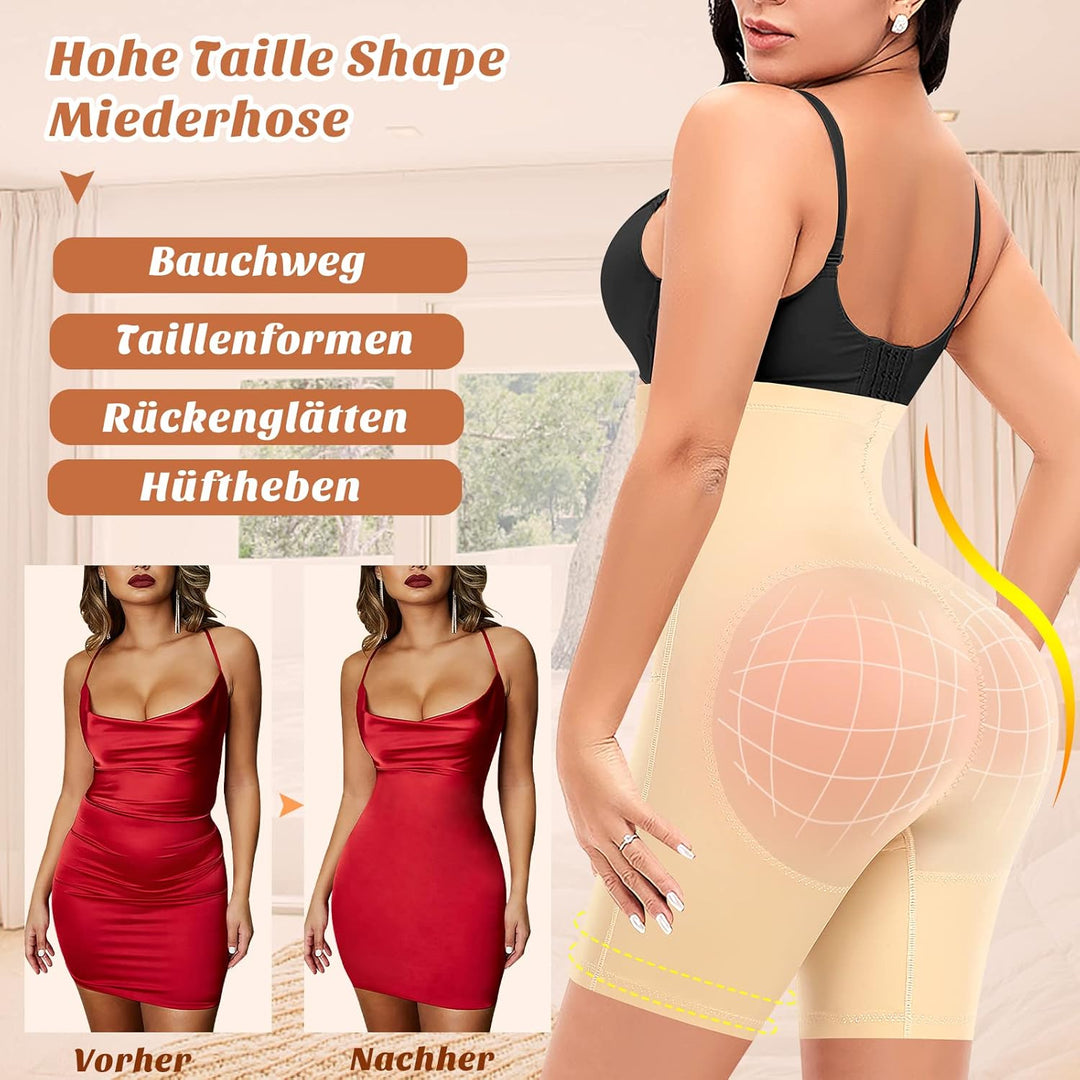 YARRCO Bauchweg Unterhose Damen Shapewear Spitze Miederhose Figurformende Unterwäsche Hohe Taille Mi