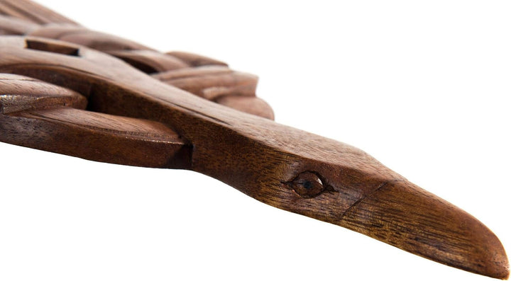 Windalf Wandbild Hugin 30 cm Wikinger Rabe Raben Deko Vikings Handarbeit aus Holz