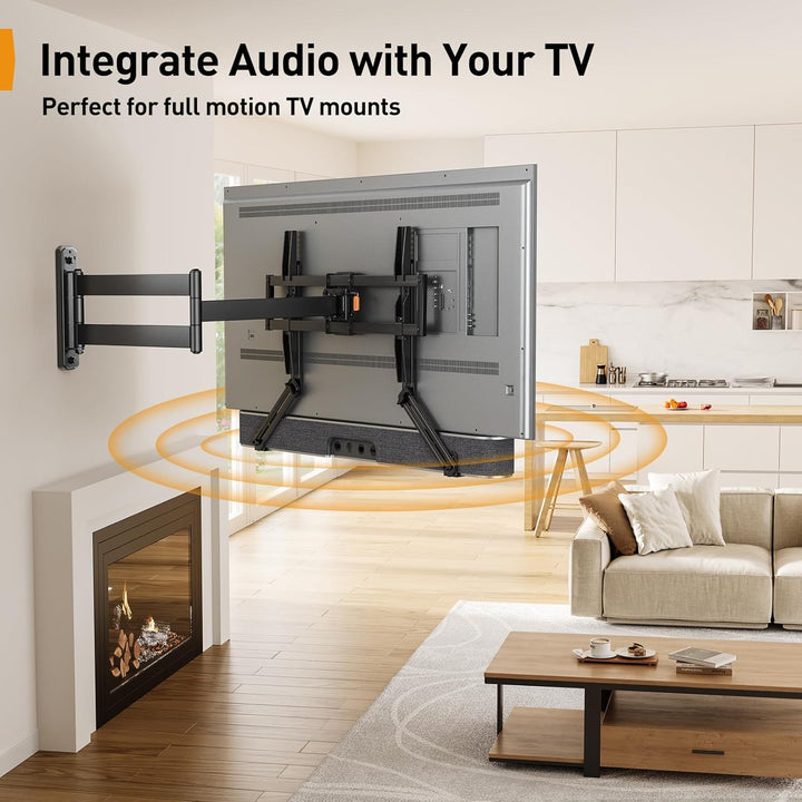 Perlegear Soundbar Halterung, Soundbar Halterung am TV für die Montage über/unter TV bis zu 6.8kg, S