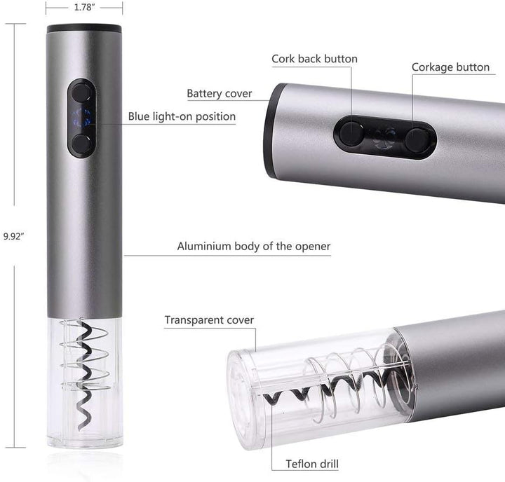 Elektrischer Korkenzieher, Bi-Komfort, Automatischer Flaschenöffner, Elektrischer Weinöffner, Automa