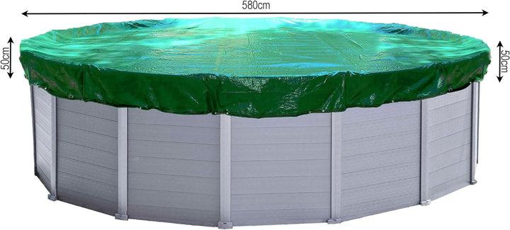 QUICK STAR Poolabdeckung Rund für 550-600 cm Pools | Planenmass Ø 680 cm | Grün | Sommer & Winter Po