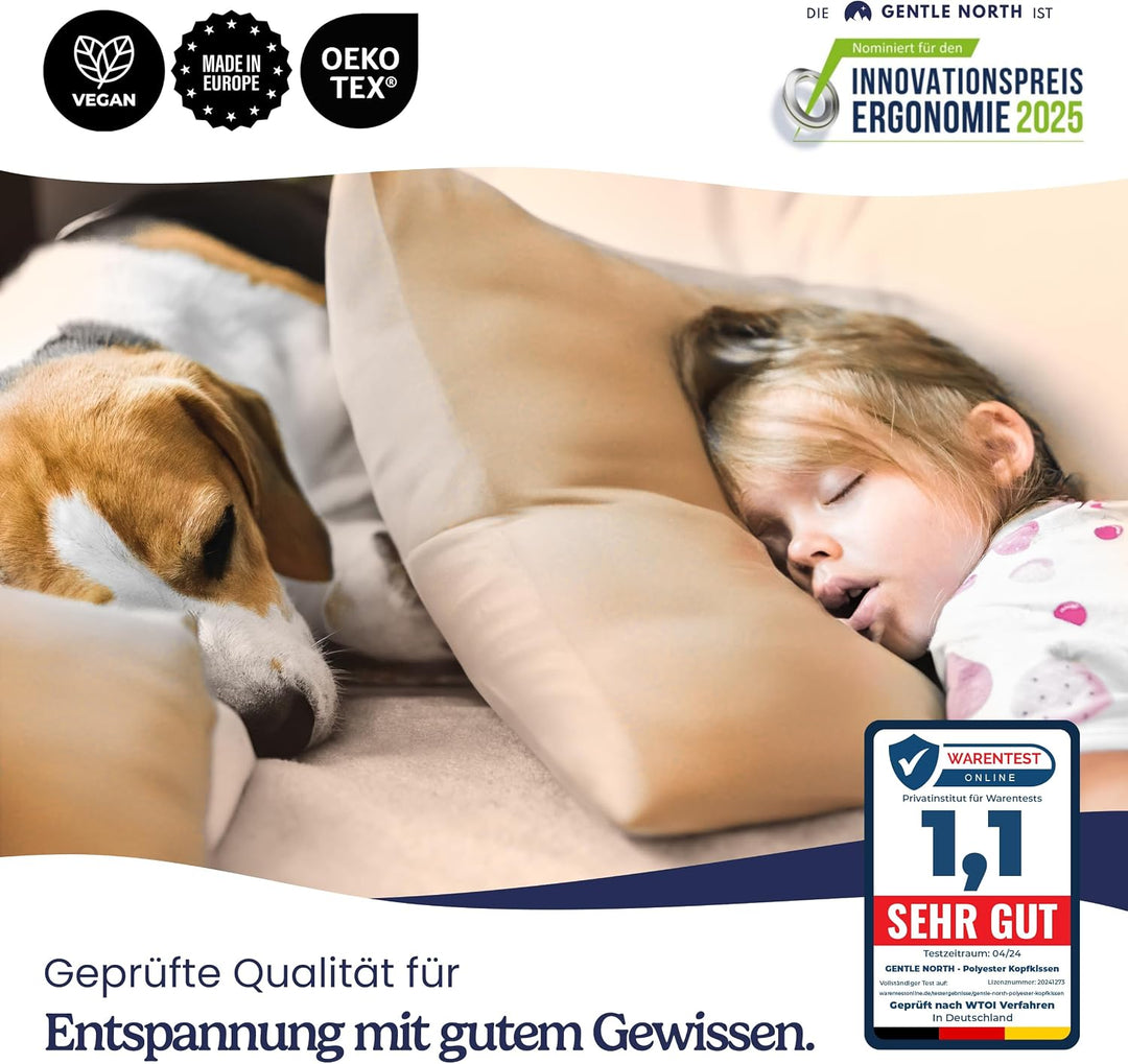 Gentle North Kopfkissen (45x45 cm gross) - 4er Set Kissen für Bett und als Dekokissen - Mit Reissver