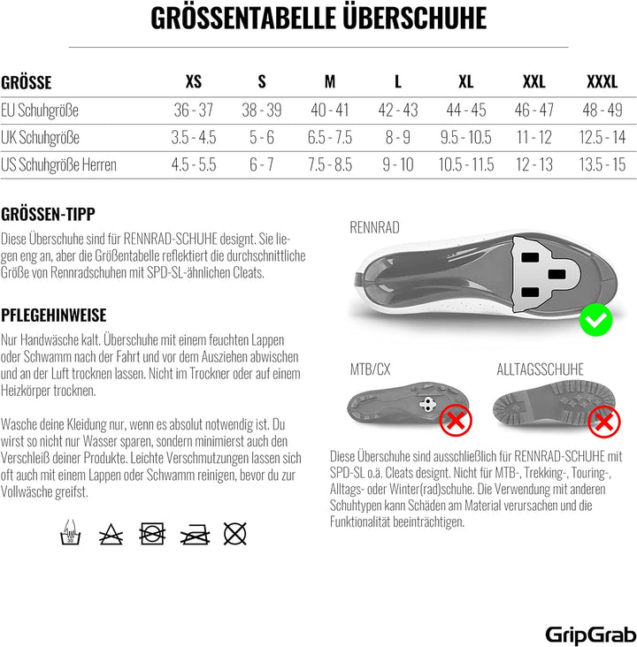 GripGrab Ride wasserdichte Winddichte Rennrad Regenüberschuhe Radsport Regenschutz Schuhüberzieher m